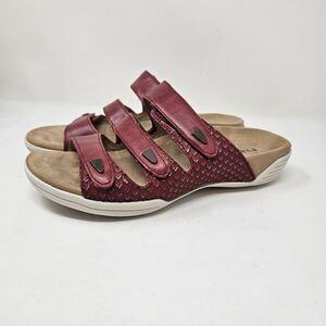 Halsa Womens Shoes 7 M Delight Slide Sandals Leather Red Straps summer